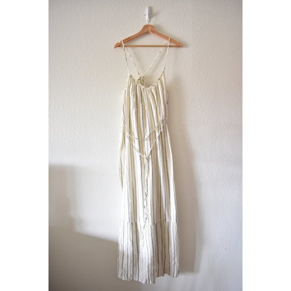 Loft Shimmer Stripe Tie Back Maxi Dress Whisper White - Picture 7 of 9